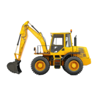 Backhoe Loader Truck side view full length isolate on transparency background png