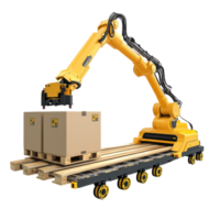 3D Robotic Palletizers logistic isolate on transparency background png