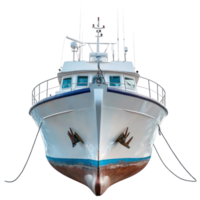 Trawler boat front view isolate on transparency background png