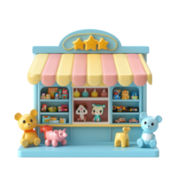 3D Toy Store front view isolate on transparency background png