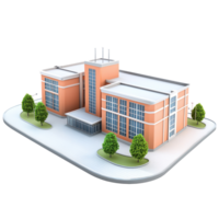 3D Gymnasium building isolate on transparency background png