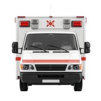 3d emergencia ambulancia frente ver aislar en transparencia antecedentes png