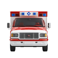 3d Emergency Ambulance front view isolate on transparency background png