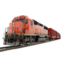 3D Freight Trains side view isolate on transparency background png