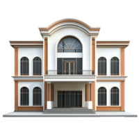 3D Community Center building front view isolate on transparency background png