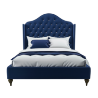 Upholstered Bed front view full length isolate on transparency background png