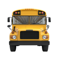 3d School Bus front view isolate on transparency background png