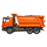 Garbage Truck side view full length isolate on transparency background png