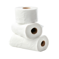 3 stack of Roll of toilet paper isolate on transparency background png