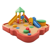 3d Sandboxes playground front view isolate on transparency background png