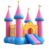 3D Bounce Castles isolate on transparency background png