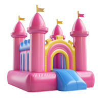 3D Bounce Castles front view isolate on transparency background png
