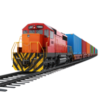 3D Logistic Train isolate on transparency background png