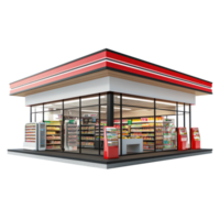 3D Convenience Store front view isolate on transparency background png