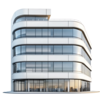 3D Office Building front view isolate on transparency background png
