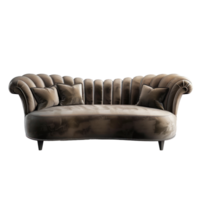 Curved Sofa front view full length isolate on transparency background png