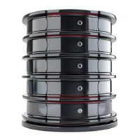 modern Database and hard disk storage, 3d render front view isolate on transparency background png