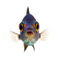 Damselfish front view isolate on transparency background png
