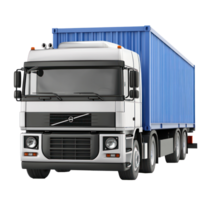 3D Container Truck front view isolate on transparency background png