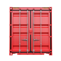 3D Cargo Container rear view isolate on transparency background png