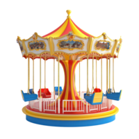 3d Spinning Merry-Go-Round playground isolate on transparency background png