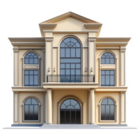 3D Community Center building front view isolate on transparency background png