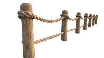 3D Rope fencing isolate on transparency background png