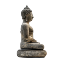Buddha status made of grey concrete side view isolate on transparency background png