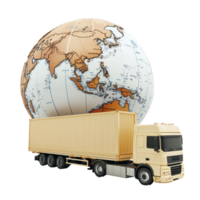 3D Logistic Globe isolate on transparency background png