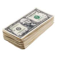Stack of Dollar bills isolate on transparency background png