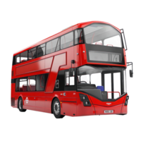 3d Double-Decker Bus side view isolate on transparency background png