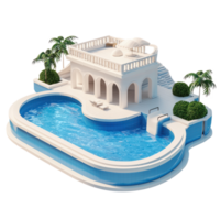 3D Swimming Pool building isolate on transparency background png