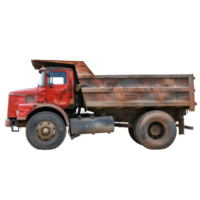 Dump Truck side view full length isolate on transparency background png