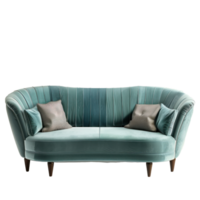 Curved Sofa front view full length isolate on transparency background png