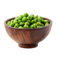 Peas in a bowl front view isolate on transparency background png