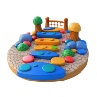 3d Stepping Stones playground front view isolate on transparency background png