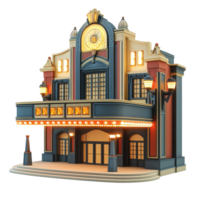 3D Theater building isolate on transparency background png