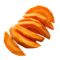 Closeup Slices of carrots isolate on transparency background png