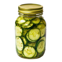 Jar of marinated cucumbers isolate on transparency background png