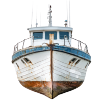 Trawler boat front view isolate on transparency background png