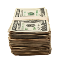 Stack of Dollar bills isolate on transparency background png