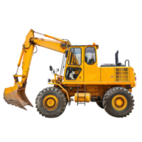 Backhoe Loader Truck side view full length isolate on transparency background png