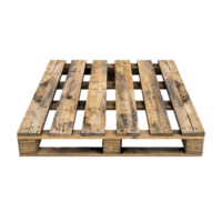 3D Wooden pallet front view isolate on transparency background png