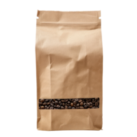Coffee Bag with blank label front view isolate on transparency background png