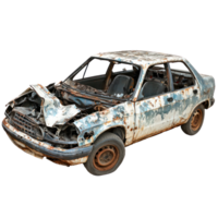 Broken car isolate on transparency background png