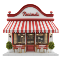 3D Restaurant front view isolate on transparency background png