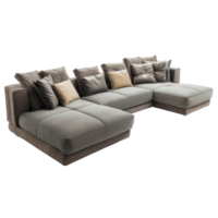 Sectional Sofa side view full length isolate on transparency background png