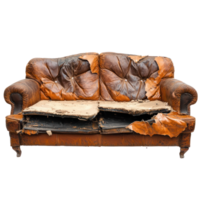 Old sofa leather broken isolate on transparency background png