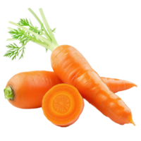 whole and half Carrot isolate on transparency background png