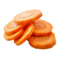 Closeup Slices of carrots isolate on transparency background png